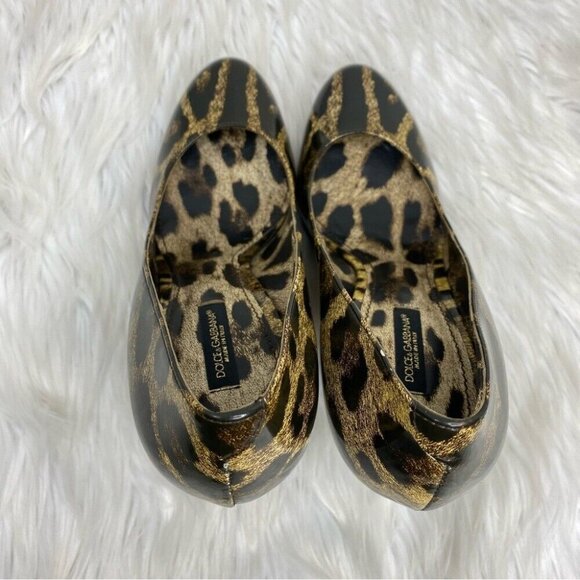 Dolce & Gabbana Women’s Patent Leather Animal Leopard Print Pumps EU 38 - Picture 6 of 16